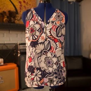 Express Navy Sleeveless V-Neck Blouse